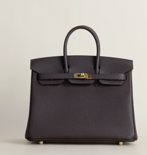 Dark leather structured handbag